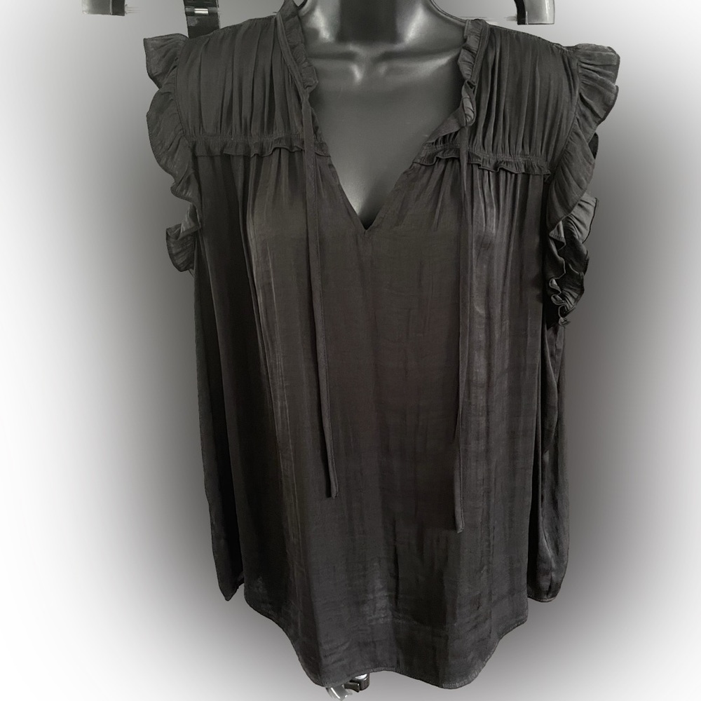 Adorable Black Jones NY Shirt Blouse Top Size XL